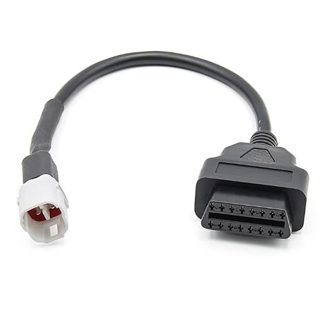 OBD2 Adapter Cable,Motorcycle Diagnostic Scanner Cable OBD 4 Pin Diagnostic Adapter to OBD2 Fault Code Reader Motorcycle Scanner Fit for Yamaha