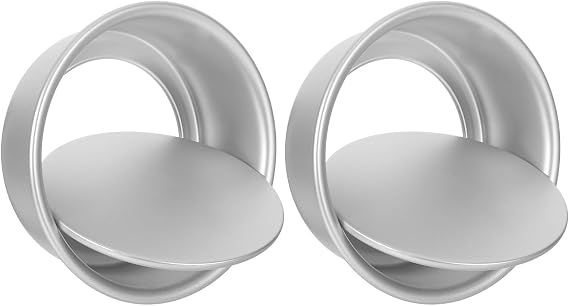 2pcs 5-inch Aluminum Alloy Cake Molds with Removable Bottom Nonstick round Baking Pans for Cheesecake, Chiffon Cake, and Bread Baking, Suitable for Home and Professional Use