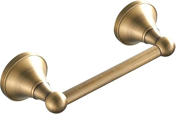 Brass Toilet Roll Holder Double Post Pivoting Antique Toilet Paper Holder Tissue Roll Wall Mounted Toilet Paper Loo Holder for Bathroom Kitchen (Brush Bronze)