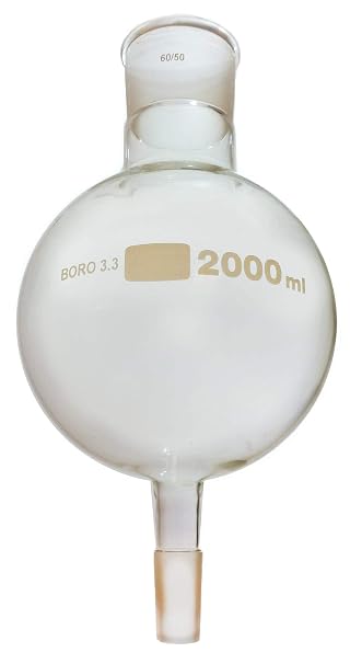 BMF2000-60-50 GLASS Gsc Biomass Flask 2000 mL with Ground GLASS Joints, Top Joint 60/50, Bottom Joint 24/40, 67.62805 fl. oz. Capacity