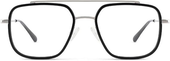 Trendy Aviator Reading Glasses for Women Men, Geometric Blue Light Blocking Readers Eyewear Multicolor Metal Frame