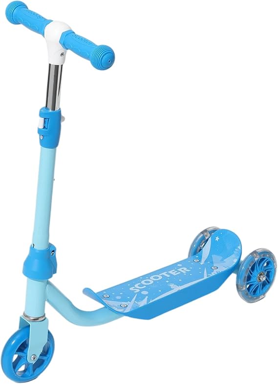 Three Wheel Scooter for Kids 2-5, Light Up Princess Scooters with Handleber-Steer, Adjustable Height Kick Scooters for Boys & Grils, Indoor and Outdoor Use