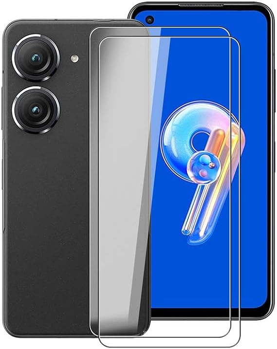 Asus Zenfone 9用スクリーンプロテクター 強化ガラス製 2枚パック ハイクリア 硬度9H 気泡なし 画面強化ガラス保護フィルム Asus Zenfone 9 5.9インチ用