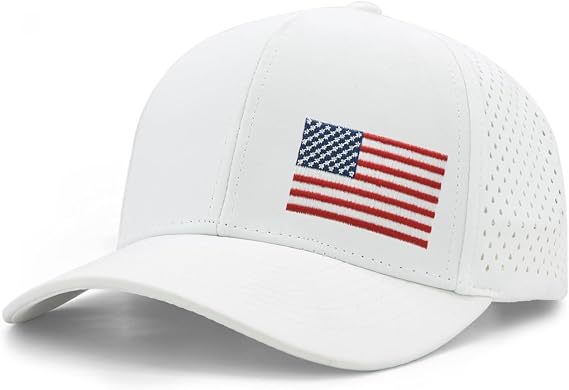American Flag Quick Dry Trucker Hat, Adjustable Mesh Snapback USA Flag Baseball Caps for Men Women