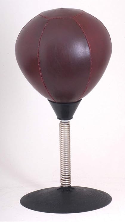 BSM Vintage PU Leather Look Desktop Boxing Speed Punch Ball on Spring