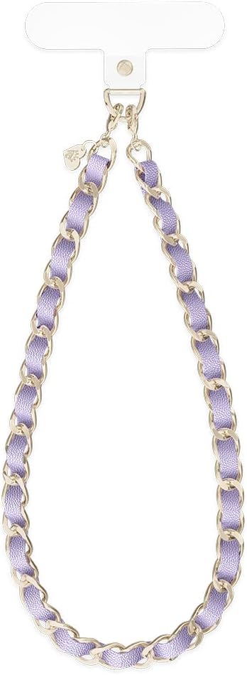 VELVET CAVIAR Leather Chain Phone Charm Wrist Strap - Cute Lanyard Accessory for Women - Fits All Phone Cases (Lilac)