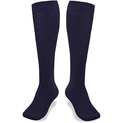 Scottish Highland Kilt Hose for Men, Ribbed Socks for USA Shoe Sizes, Wool Blend