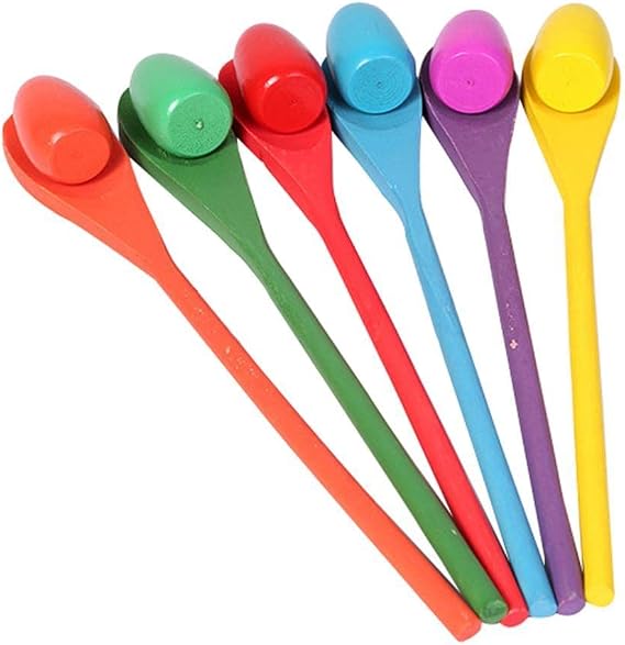 Fun Wooden Egg and Spoon Race Game with 6 Spoons & 6 Eggs, Indoor Or Outdoor