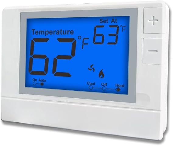 Multi Stage Thermostat for Home Cooling and Heating, 2 Heat/2 Cool, Super Clear Large Display, Blue Backlit