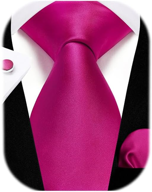 Enlision Mens Ties Solid Color Satin Necktie Ties for men Handkerchief Cufflinks Pocket Squares for Wedding