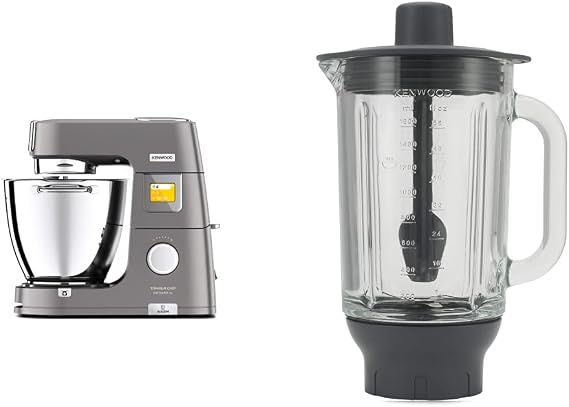 Kenwood Titanium Chef Patissier XL Stand Mixer for Baking- Powerful Food Mixer & KAH359GL Blender Attachment for Kitchen Machines
