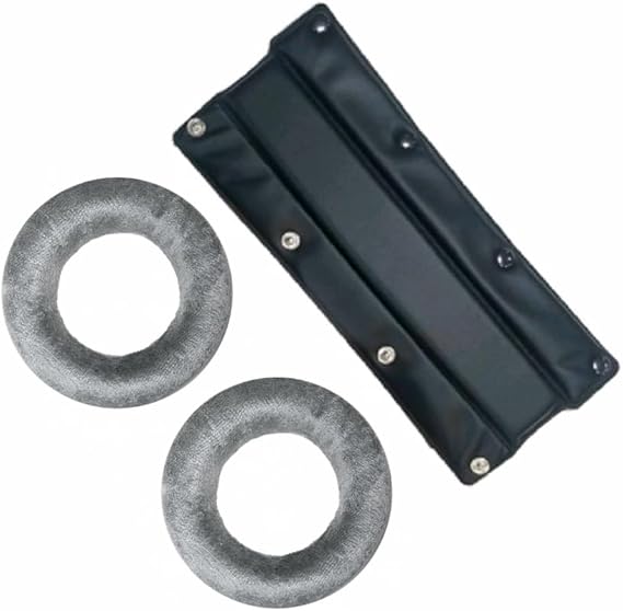 beyerdynamic EDT 770 V Ear Pad Set Velour in Silver Bundle with beyerdynamic Leatherette Replacement Buttonable Headband (2 Products)