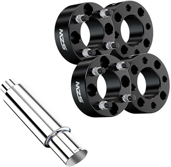 MZS 4x110 Wheel Spacers + Exhaust Muffler Compatible with Rancher Grizzly Fourtrax Foreman King Quad Rhino - 4 Lug Tire-4 Pack