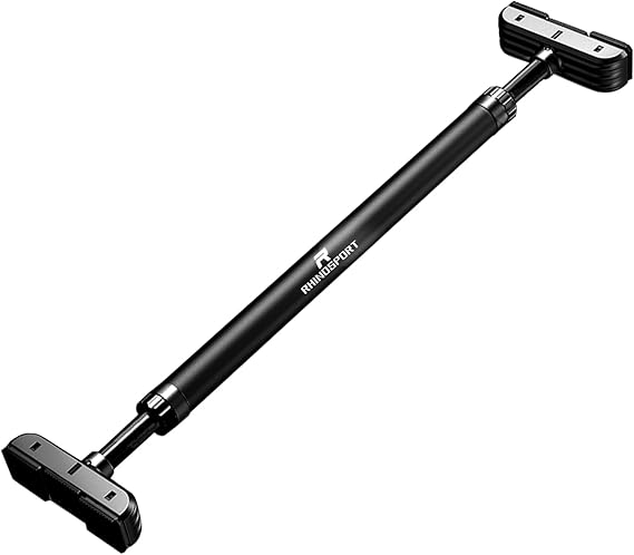 RHINOSPORT Pull-up bar adjustable pull-up bar upper arm and abdominal trainer sturdy steel door bar for pull-ups door pole for doors from 69-92 cm (27.1-36.2 inches) no screw