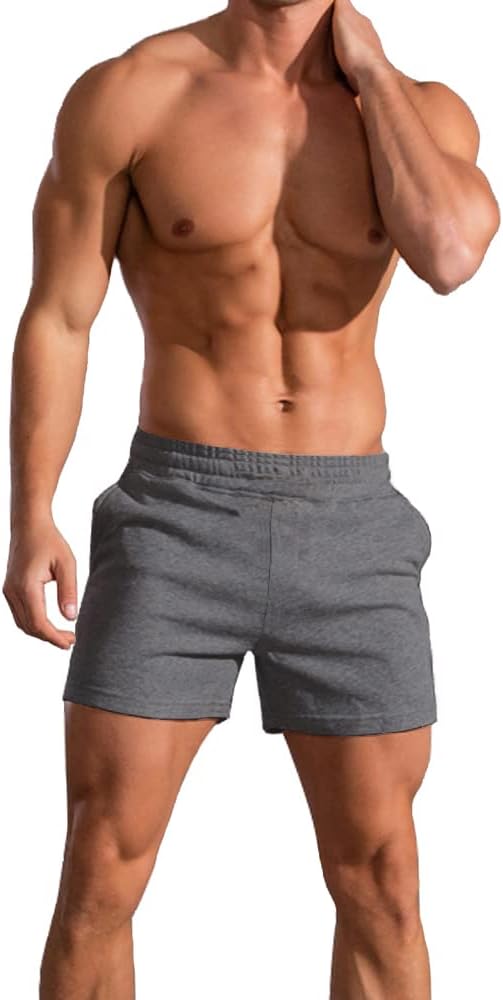 palglg Mens Bodybuilding Workout Shorts 5" Inseam with Pockets