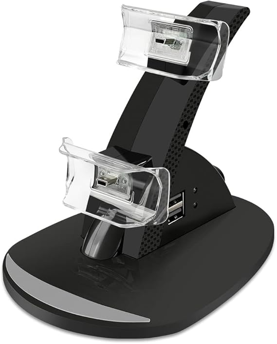 VSEER PS3 Controller Charger, Dual Console Charger Charging Docking Station Stand for PS3 with LED Indicators, Black