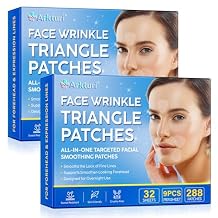 Forehead Wrinkle Patches, Anti-Wrinkle Face Triangle Patches 288 pcs*2 Overnight Forehead & Expression Line Smoothing Patches Frown, Smile & Marionette Lines Reusable, Latex-Free & Skin Friendly