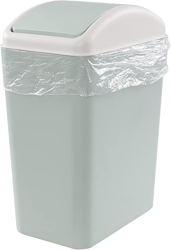 Ggbin 16 L Swing Lid Trash Cans, Plastic Slim Garbage Can
