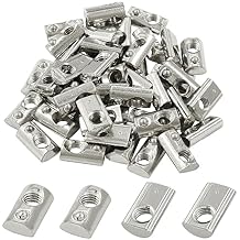 100Pcs 2020 Series Half Round Roll in Spring M5 T Nuts,Roll in Spring T Slot Nut,M5 T Spring Nuts Fastener Nut Assortment for Aluminum Profile,3D Printer,CNC Router