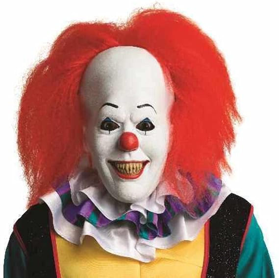 IT TV Series: Pennywise Overhead Latex Mask with Hair for Adults by Rubies, Men's No Size