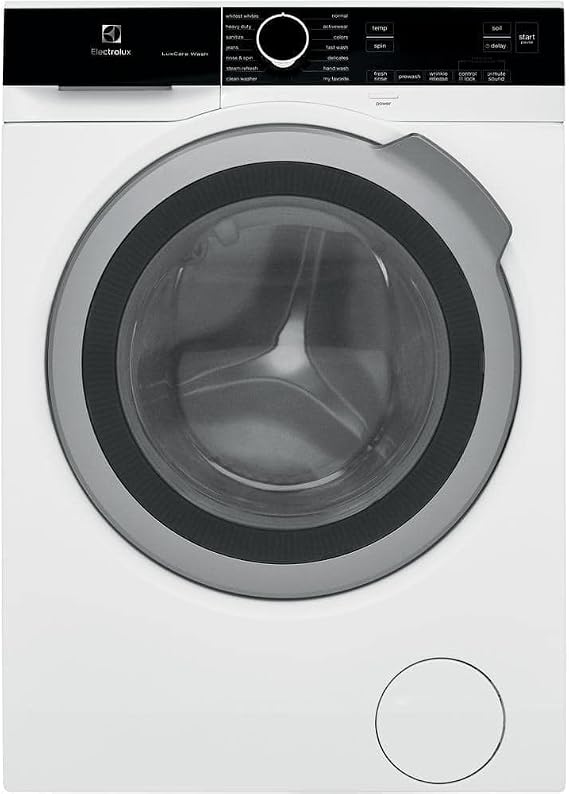 Electrolux 24 in 2.4 cu. ft. Compact Stackable Front Load Washer in White with LuxCare Wash and Steam Refresh