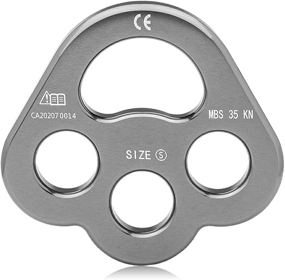Climbing Ring Multifunctional Outdoor Sporting Supplies Exquisite Durable Sports Tools Rigging Plate for Hiking, Silver Gray