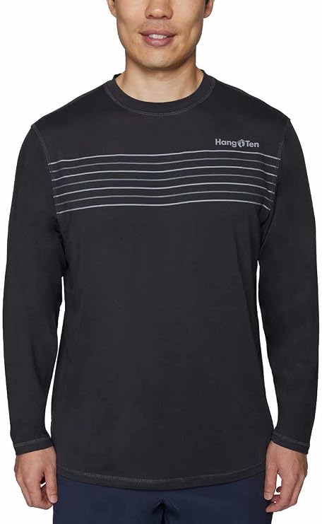Hang Ten Men's Rashguards - Levee in Dark Grey, -Large