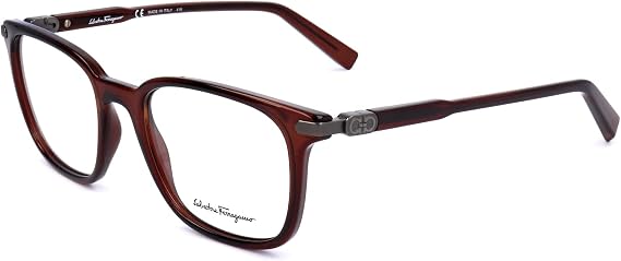 SALVATORE FERRAGAMO Rectangular Eyeglasses SF2800 210 Brown/Gunmetal 53mm 2800
