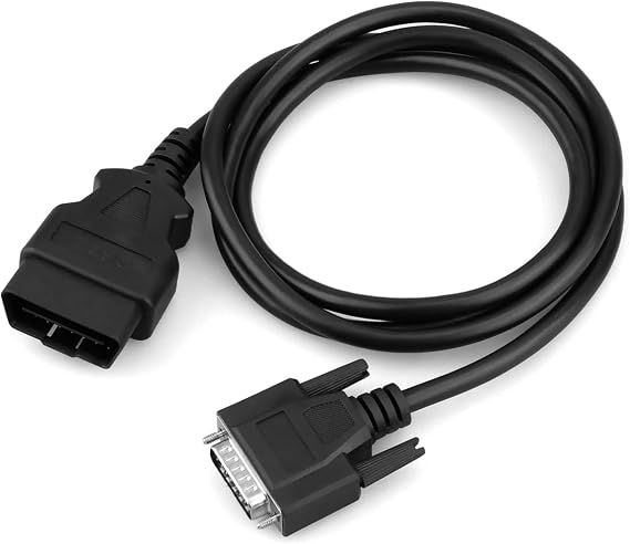 OBD2 OBDII Cable Fits for Cen-Tech Code Reader Scanner Models 60693 60694 60794 62119 62120, 15 Pin Car Male Connector to 16 Pin OBD2 Connector Cord, 4FT Cord