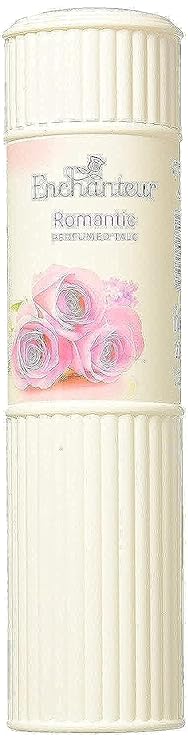 Enchanteur Romantic ,Body Perfumed Talc 200 G. (7.05 Oz) ,The exotic sensual fragrance of Bulgarian Rose and White Jasmine