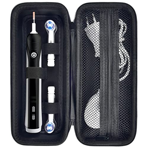 Toothbrush Travel Case Compatible with Oral-B Pro 1000, 2000, 3000, 3500, 1500 for Philips Sonicare ProtectiveClean 4100 5100 Electric Toothbrush with Mesh Pocket for Accessories - Black Bag Only