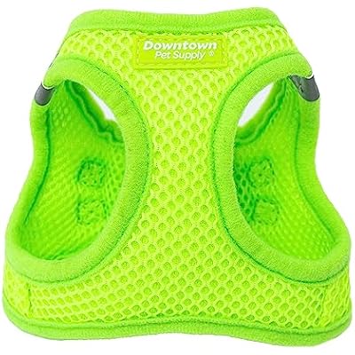 Downtown Pet Supply Step-in Dog Harness No Pull, Adjustable Padded Mesh with Reflective Trim, Secure Buckle Strap Comfortable & Breathable Small Dog Harness, Small, Atomic Yellow