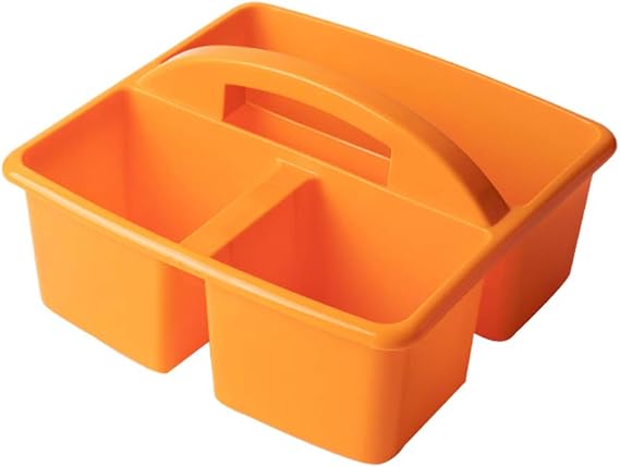 Portable Divided Basket Bin Box Multiuse Arts Caddies 3 Compartments Storage with Carrying Handle Bathroom Shower