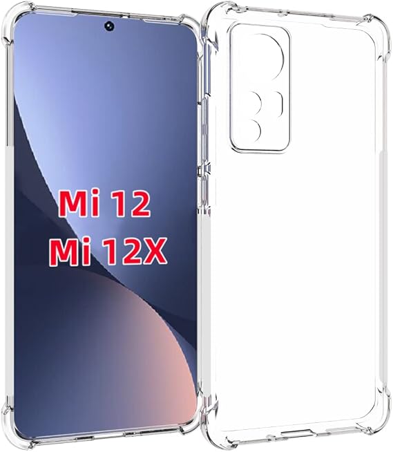 USTIYA Case for Xiaomi Mi 12 / 12x Clear TPU Four Corners Protective Cover Transparent Soft funda
