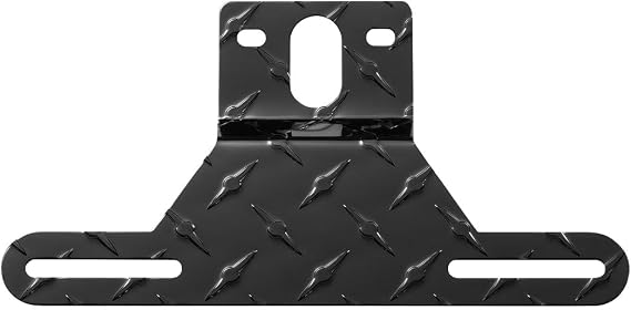 Aluminum Trailer License Plate Light Bracket, Vehicle Heavy-Duty Bracket Holder with Light Mount Hole, Metal Car Tag Frame Plate Holder, Universal for Trucks Trailers Cars Boats (Black)