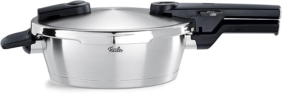 Fissler Vitaquick Premium 2.6 Quart Stovetop Pressure Skillet, Cooks Up to 70% Faster, Three-Level Safety System, 18/10 Stainless Steel, Compatible with Induction, Gas, Electric Cooktops