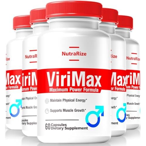 NutraRize 5 Pack ViriMax - Official Performance Formula for Men, Natural Male Supplement to Maintain Energy Level, Stamina & Overall Health, Premium Viri Max Supplement, Reviews 300 Capsules