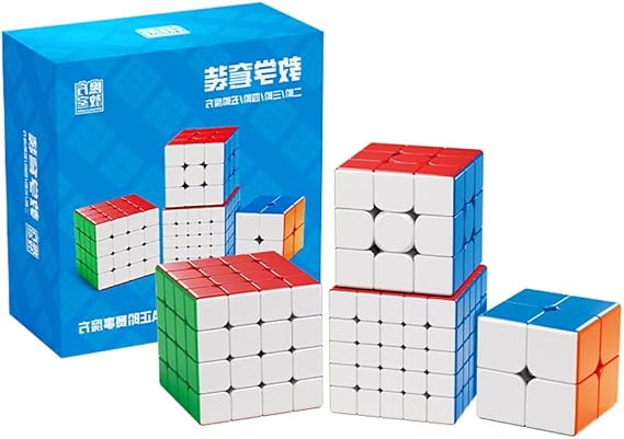 WCA 2-5 Speed Cube Set 2x2 3x3 4x4 5x5 Stickerless Magic Cube