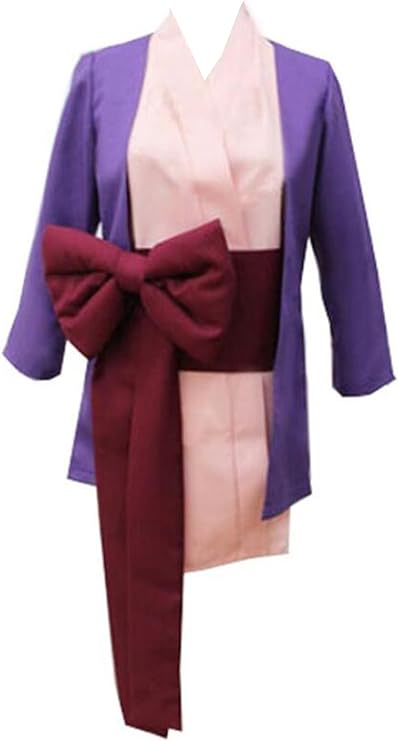 Womens Costume Cosplay Purple Kimono Dress Robe Bath Halloween Outfit