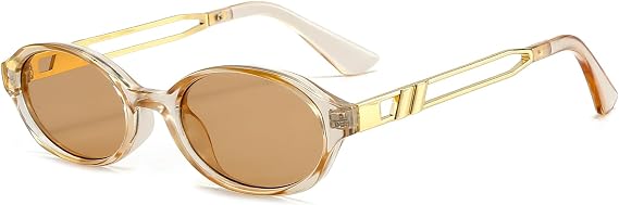 Breaksun Retro Oval Sunglasses for Women Men Trendy Narrow Round Sun Glasses Y2K Designer Vintage Shades