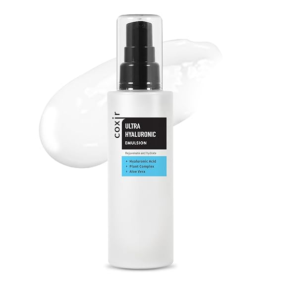 coxir Ultra Hyaluronic Emulsion, 19-Botanical Complex, 3.38 fl.oz | Collagen-Enriched Formula, Lightweight Hydration, For Dry & Dehydrated Skin