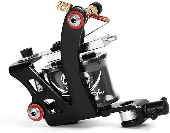 Coil Tattoo Machine, Black Stamped Coil Machine, Professional Tattoo Machine for Line Work and Shading(Shader Machine)