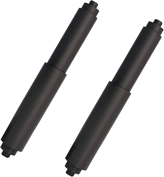 Toilet Paper Holder Roller 2pcs Black Color Plastic Toilet Tissue Flexible Holder Replacement Bathroom Plastic Spring Loaded Insert Spindle