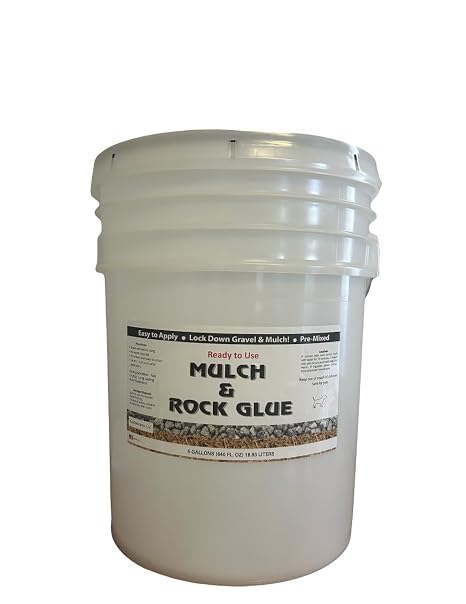 Pre-Mixed Ready-to-Use Mulch & Rock Glue 5 Gallon Pail: Used for Mulch, Gravel, Rocks and Wood Chips, 5GRTU