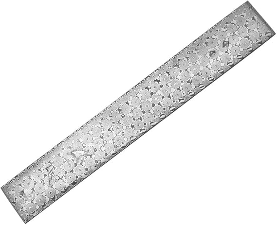 60HRC Full Hard Damascus Steel (10Cr15CoMov+9Cr18MoV), Handmade Stainless Steel Damascus Billet Blade Blank DIY Knife for Making Scissors and Knives (300x50x4mm,A)