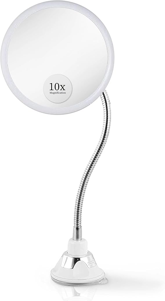 MIRRORVANA Flexible 10X Gooseneck Magnifying Mirror, 6.7" x 6.7" (Round)