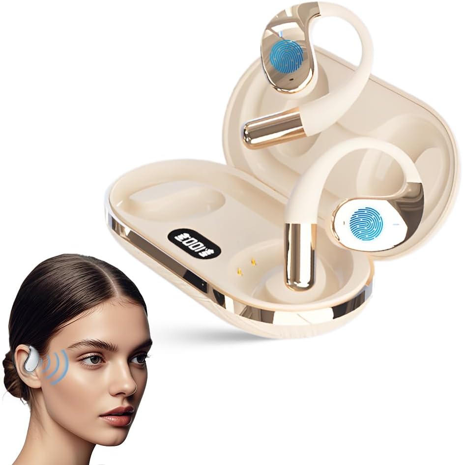 AI Translator Earbuds, 2025 New Language Translator Earphone 3 in 1 Real Time Translation Device Languages, Wireless Bluetooth EarbudsFit iOS and Android Suitable for Travel Learning Beige
