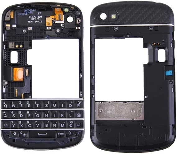 1" 1" Full Assembly Housing Cover for Phone Touch LCD Display BlackBerry Q10 Keyboard + Middle Frame Bezel + Backplate Housing Camera Lens Panel Spare Parts