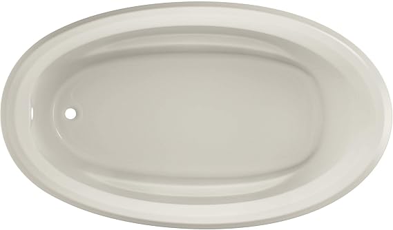 Jacuzzi SIGNATURE Acrylic Drop-In Bathtub, Soaking Sanctuary, Slip Resistant, Universal Drain Placement, 72" (L) x 42" (W), Oval, Oyster