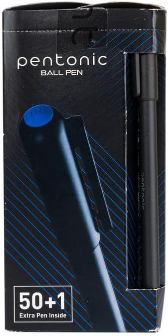 Pentonic 0.7mm Ball Point Pen | Blue,Black & Red Ink | Pack of 50 With 1 Pen Free Inside